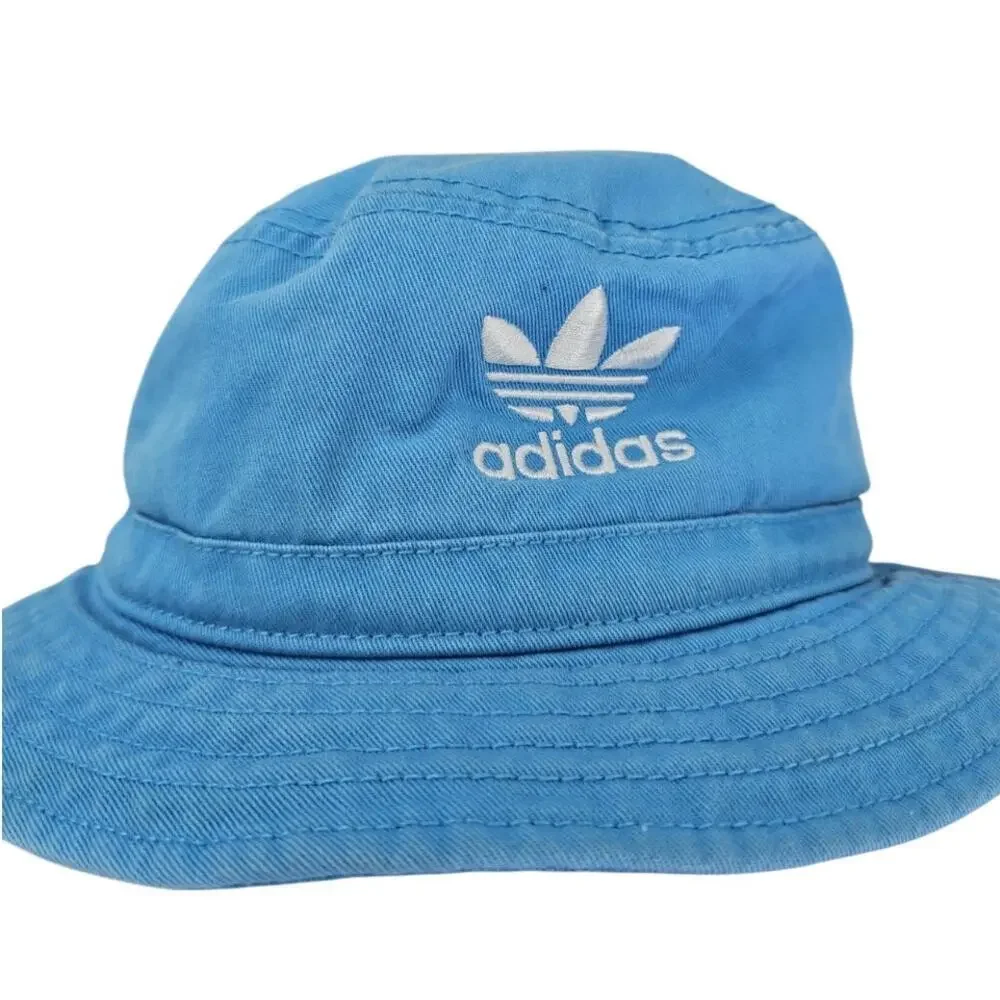 Adidas Carolina Blue Bucket Hat OSFA Sewn Logo Retro Streetwear Tar Heel Blue